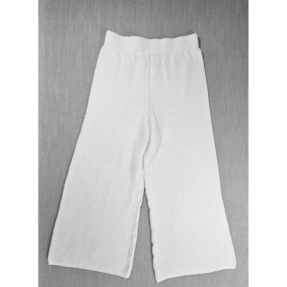 Sincerely Jules Sweater Capri Womens Medium White Wide Leg High Rise